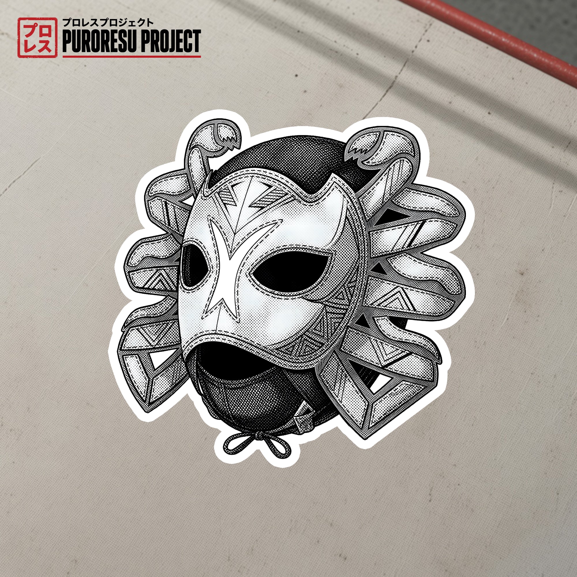 Crab Mask Wrestling Sticker